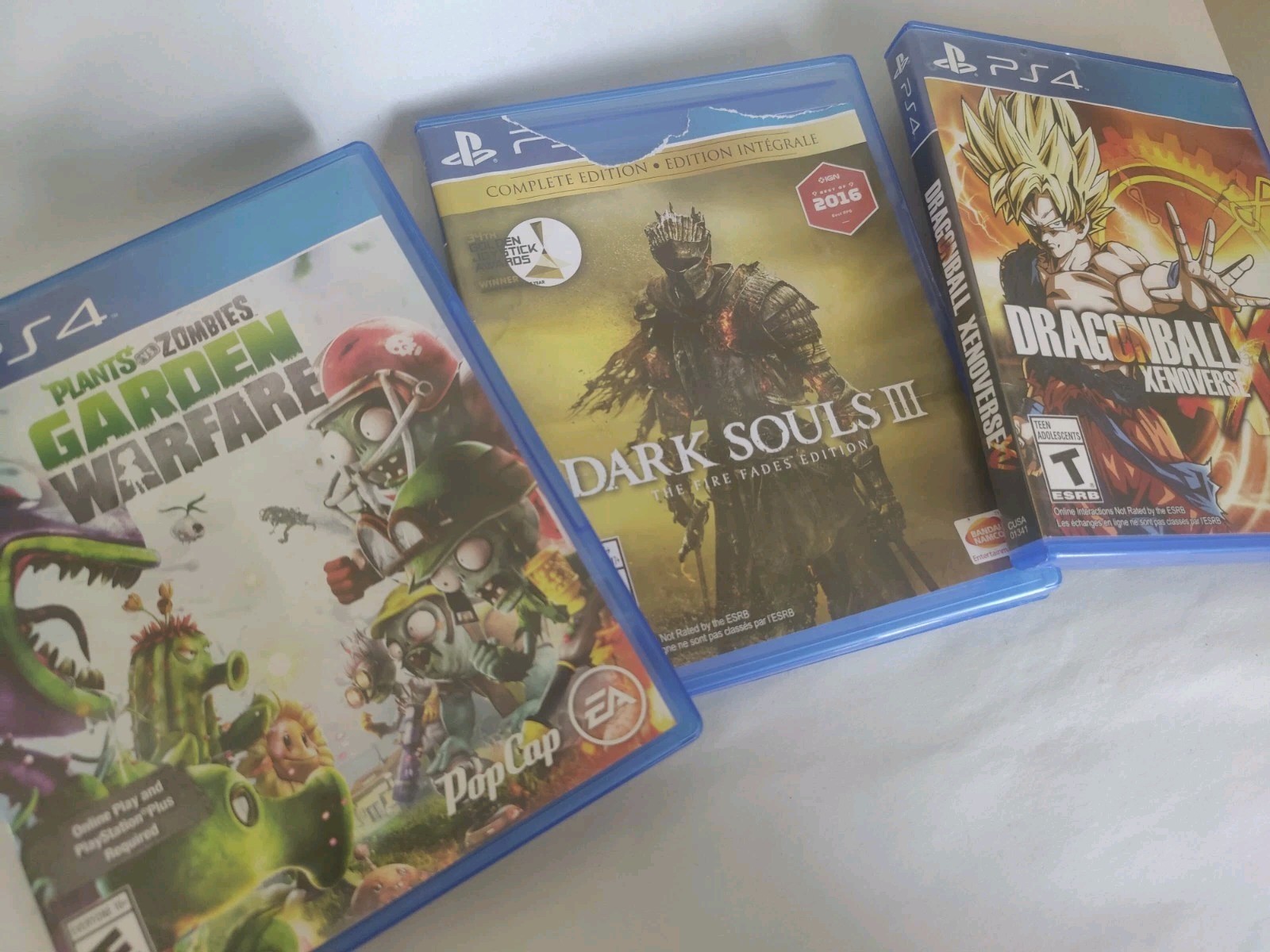 PS4 Games Dark Souls 3, Dragonball Xenoverse, Plants vs Zombies Garden Warfare