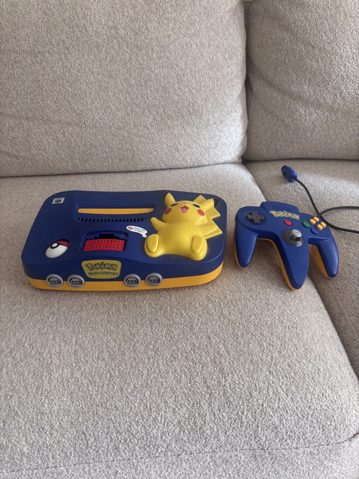 Nintendo 64 Pokemon Pikachu Edition Blue N64 Console w/ Expansion Pack (TESTED)