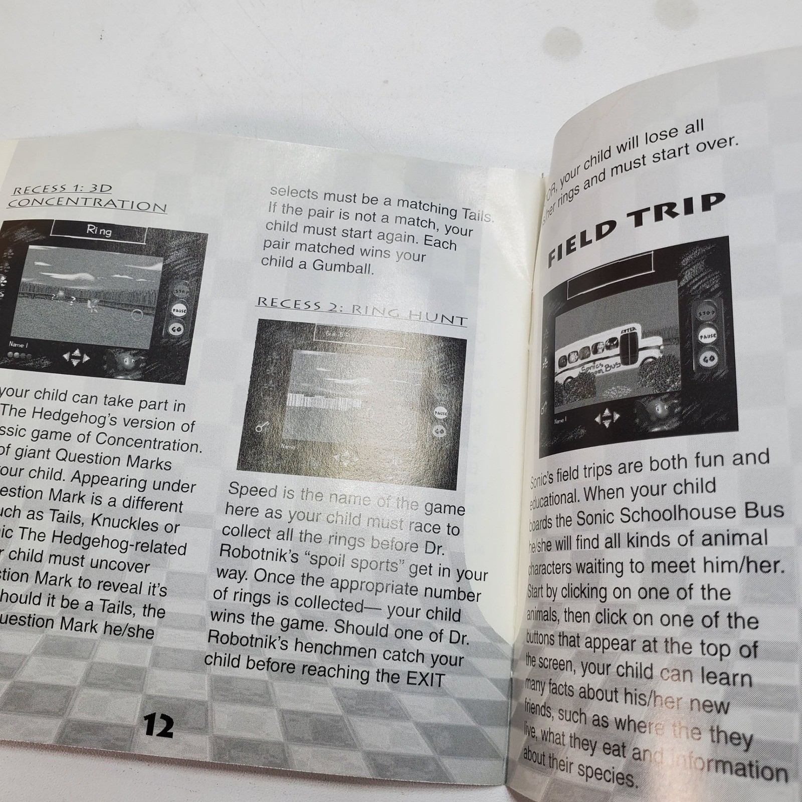 Sega Sonic’s Schoolhouse PC Game Instruction Manual 1996 Replacement Booklet