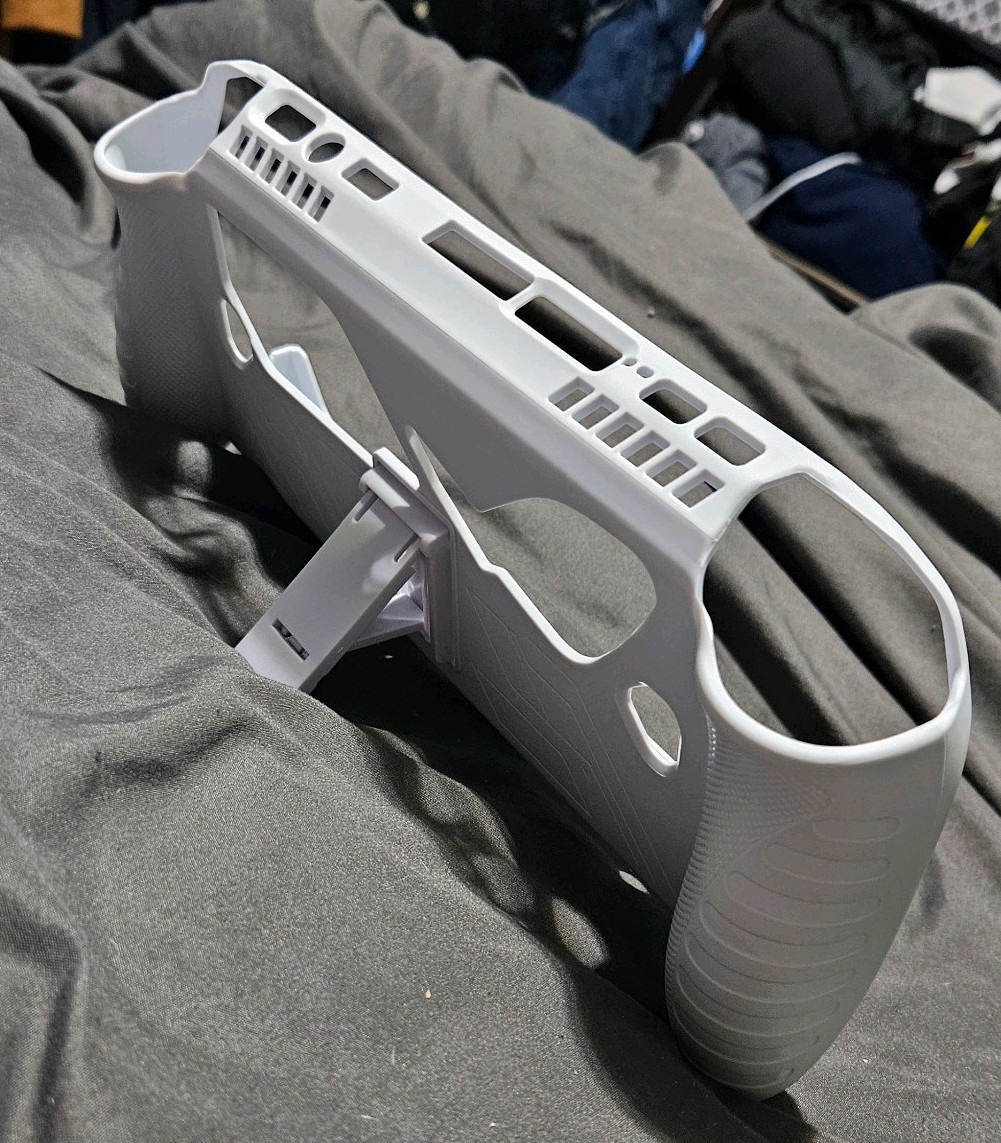 White Rigid Plastic Protective Shell with Stand for Steam Deck Console