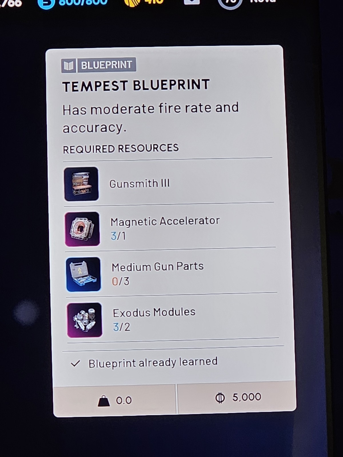 ARC Raiders Tempest Blueprint Video Game Accessory Digital In-Game Item