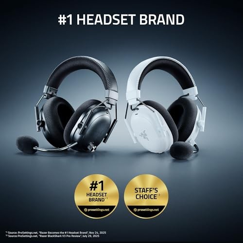 RazerShark V3 Pro Wireless ANC Gaming Headset — ANC, Detachable Full Black PC