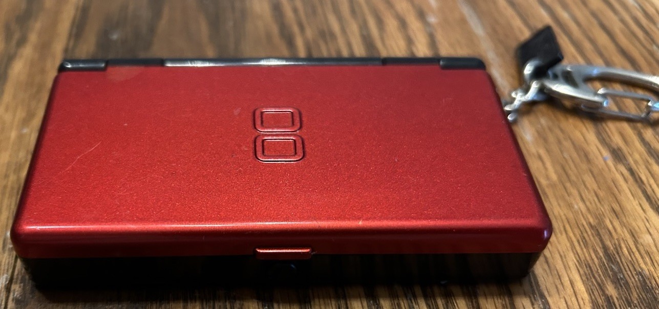 Nintendo DS Carrying Case Stylus Keychain Red Black| Holds 4 DS Game Cartridges
