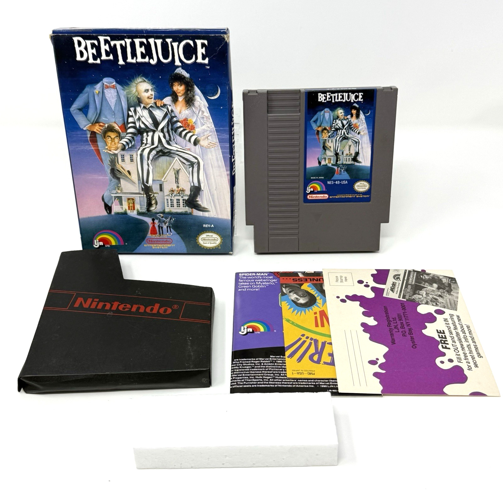 Beetlejuice Nintendo NES No Manual Box Poster Inserts Tested