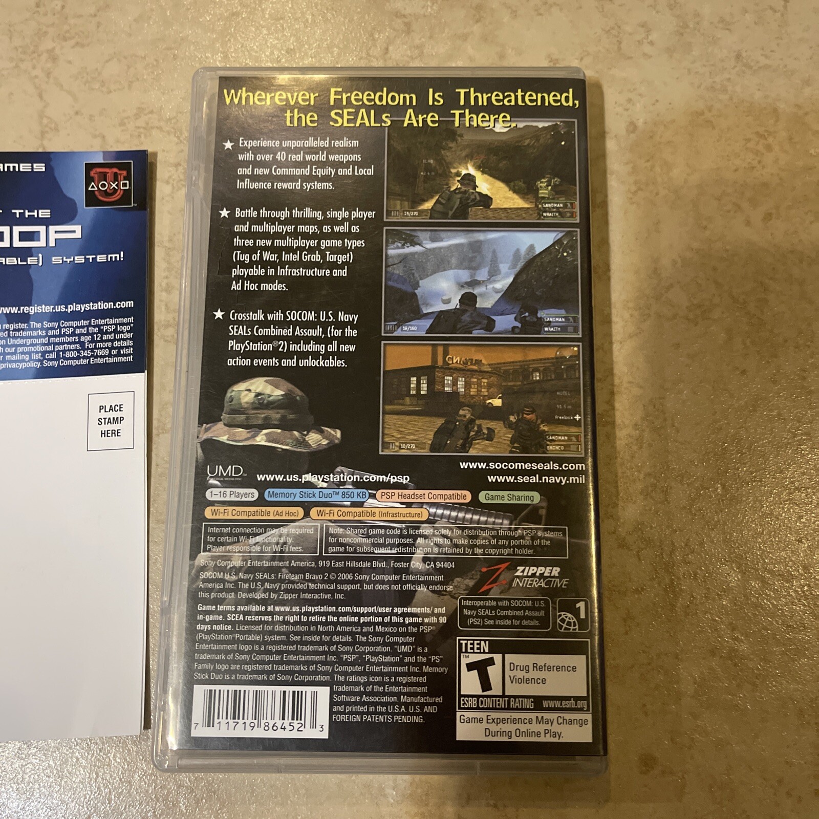 Socom Fireteam Bravo 2 GH (Sony PSP Playstation Portable) Complete CIB Tested!