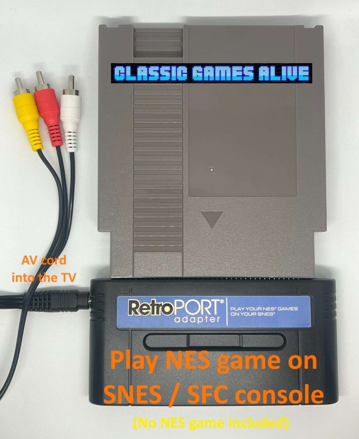 RetroPort Adapter Nintendo NES to Super Nintendo SNES Game Cartridge
