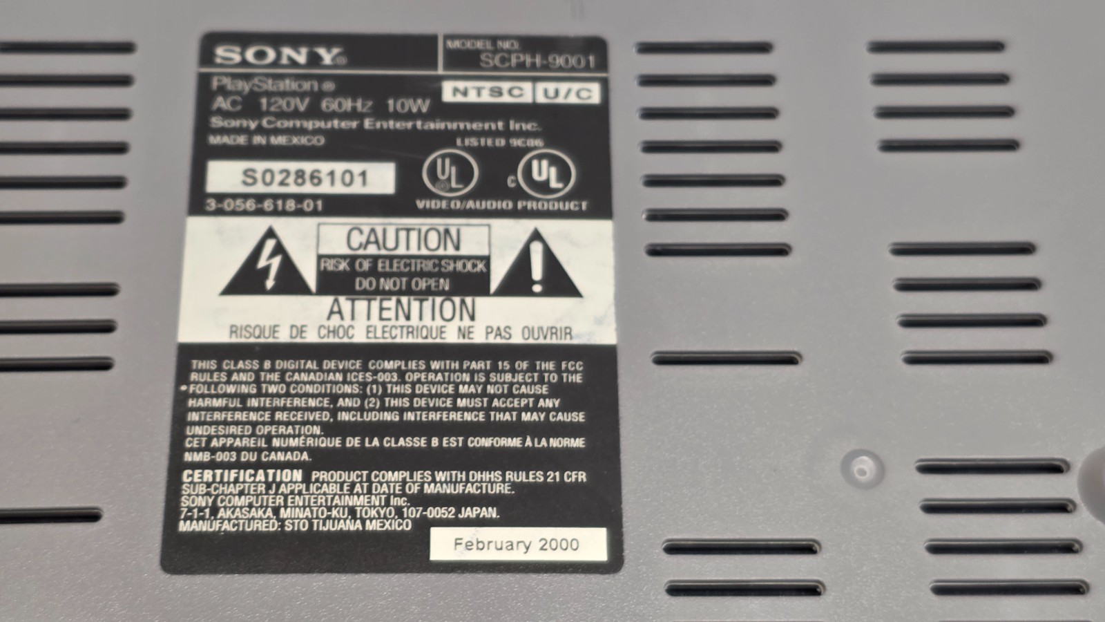 Sony PlayStation PS1 SCPH-9001 Complete Dual Shock Vintage Feb 2000 Y2K Console