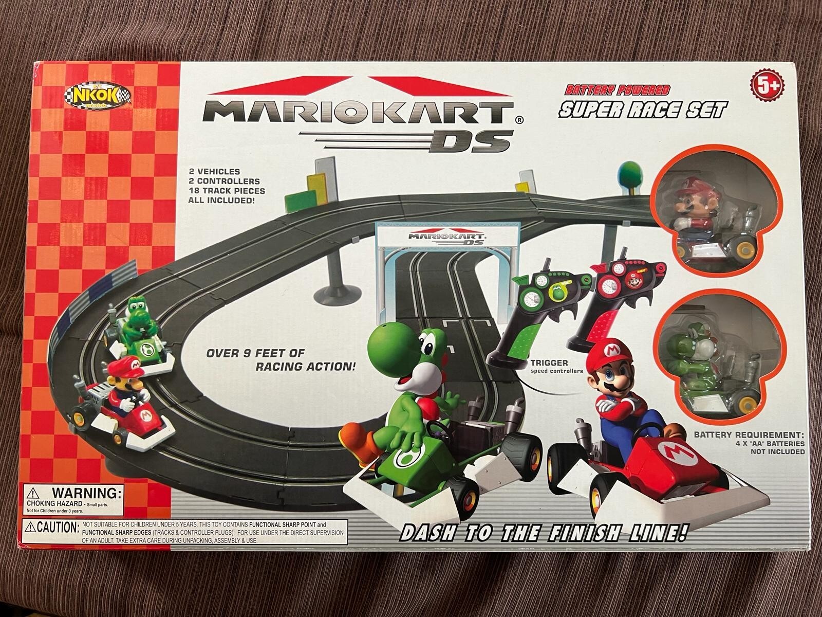 NKOK Super Mario Kart DS Super Race track Set Donkey Kong Battery Powered NEW