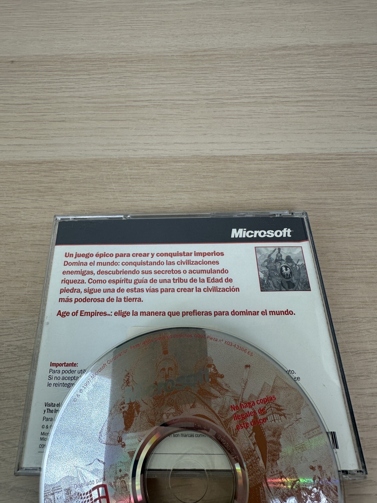 VINTAGE RARE SPANISH MICROSOFT AGE OF EMPIRES – 1997 PC CD ROM GAME – WINDOWS 95