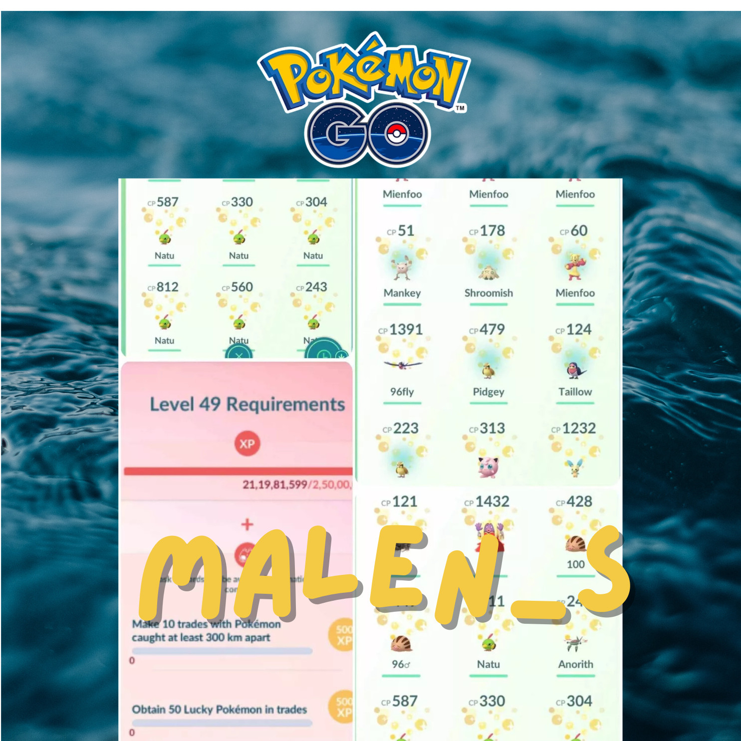 PokémonGo🐬🐬Lucky 100% Guarantee Trade x5 Random Pokemons for Level 49 Mission