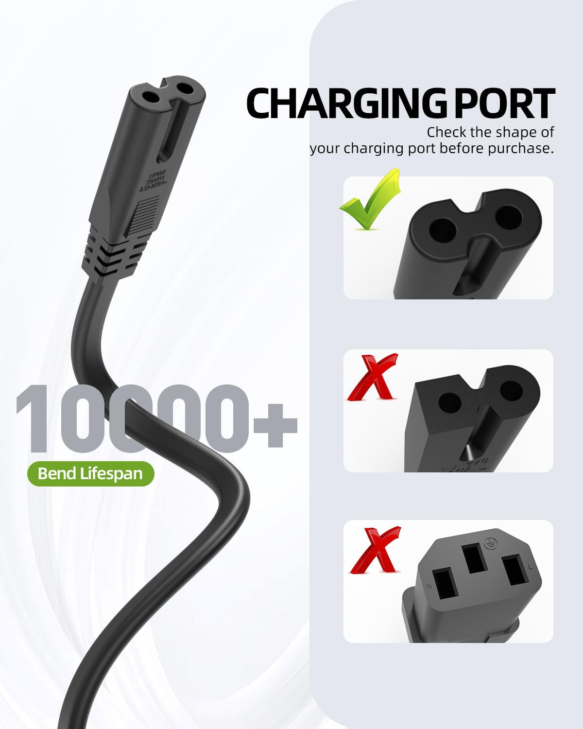 3 Ft AC Power Cord Cable Fit for Sony PS5 PS4 PS3 Slim Playstation 5 4 3, Xbox S