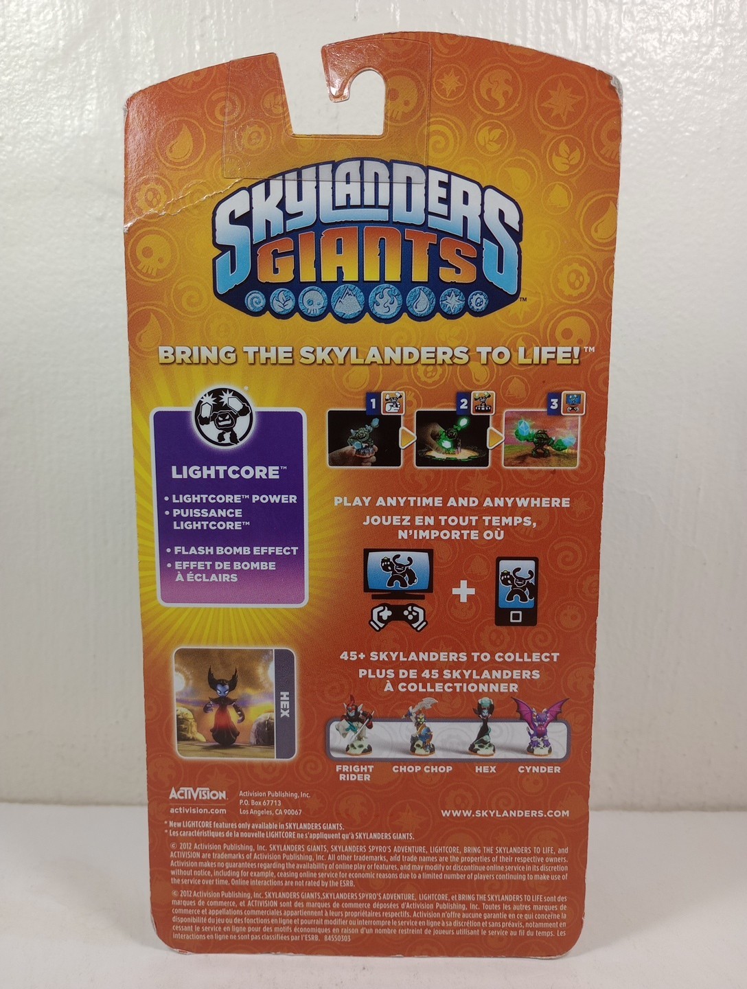 Activision Skylanders Giants HEX Lightcore Figure Lights Up 2012 New In Box