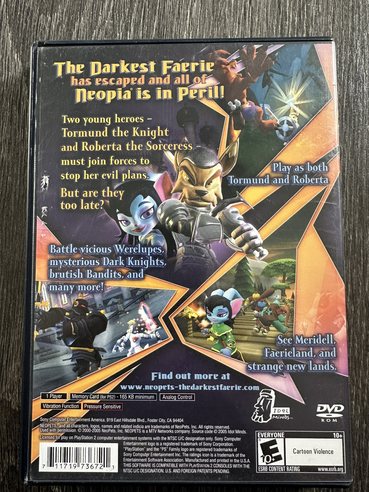 Neopets: The Darkest Faerie (Sony PlayStation 2, 2005) Case Only