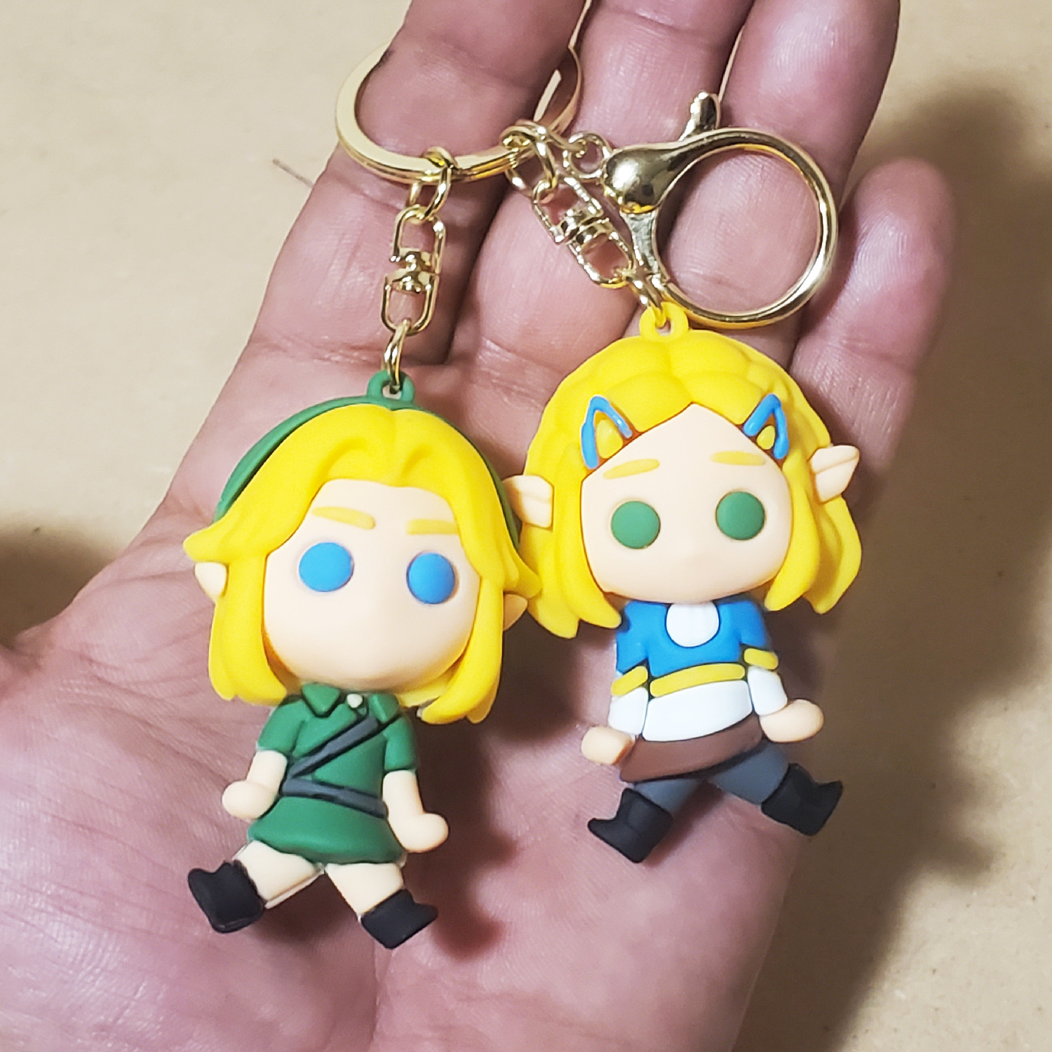 Link and Zelda mini figures keychain backpack clip accessory pendants BOTW TOTK