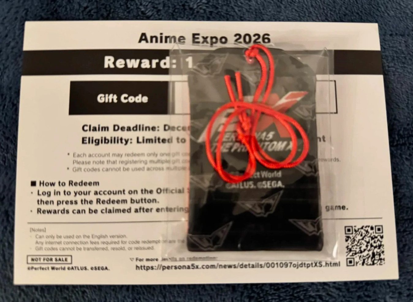 Anime Expo 2026 Persona 5 The Phantom X Lucky Charm Bag Fortune & In Game Item