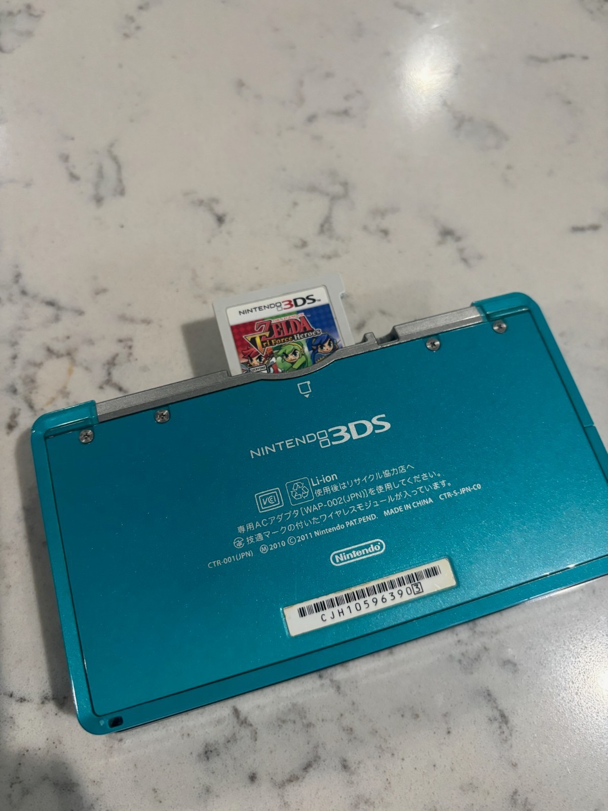 Japanese Nintendo 3DS CTR-001 Original Model w/ Zelda: Tri Force Heroes + Games