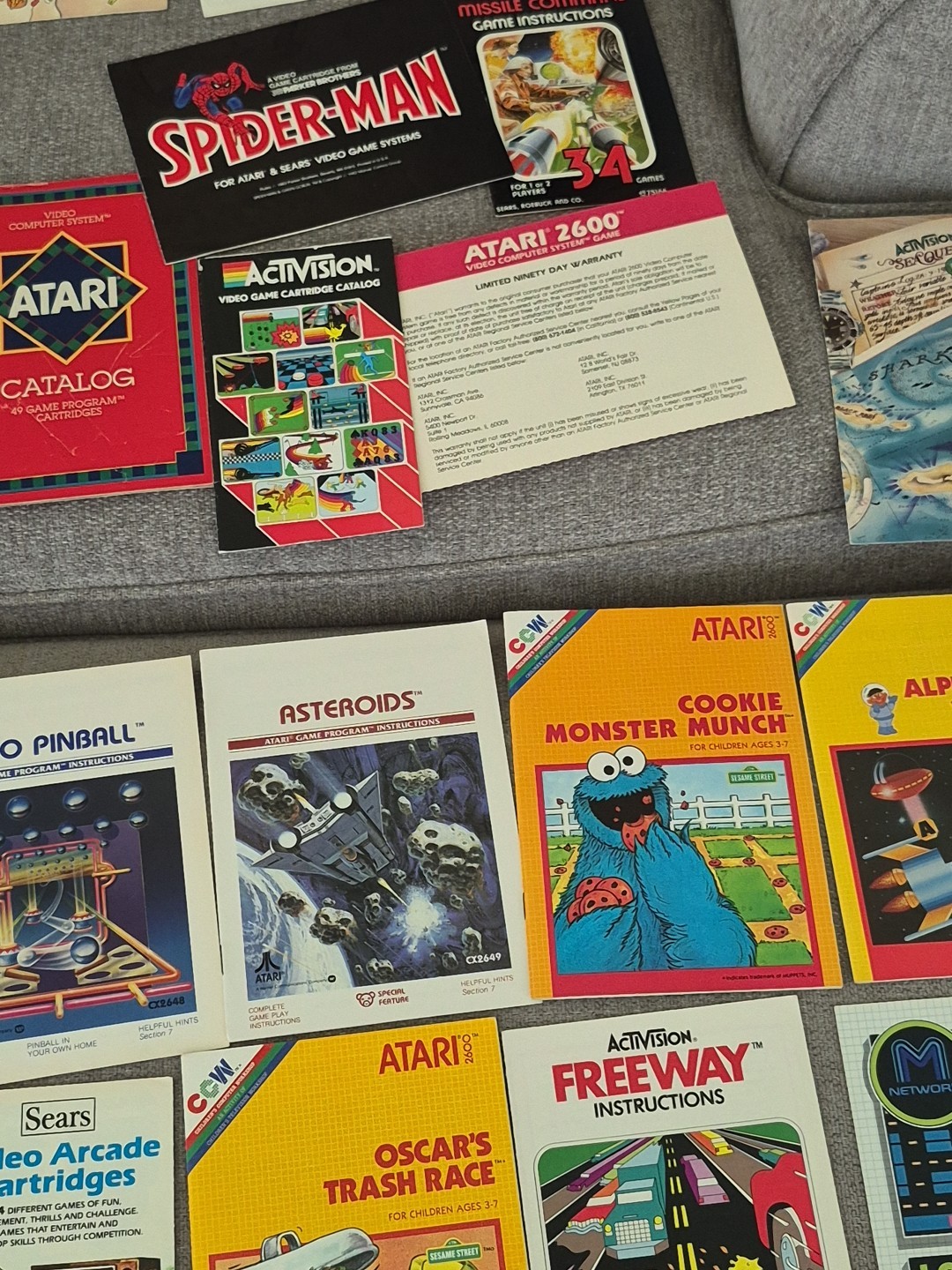 Huge Lot Of Atari 2600 Manuals & Catalogs Vintage Assorted. Good Condition.