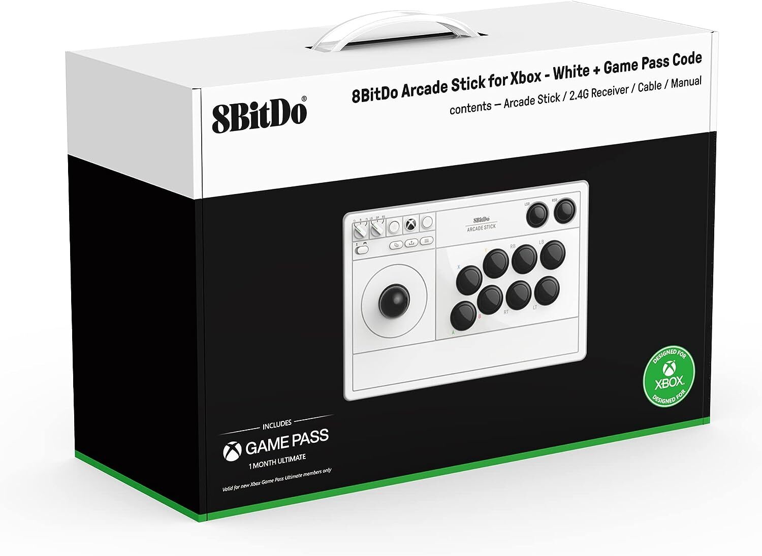 8Bitdo Arcade Stick (White) for Xbox Series X|S and Xbox One Arcade Fight Stick