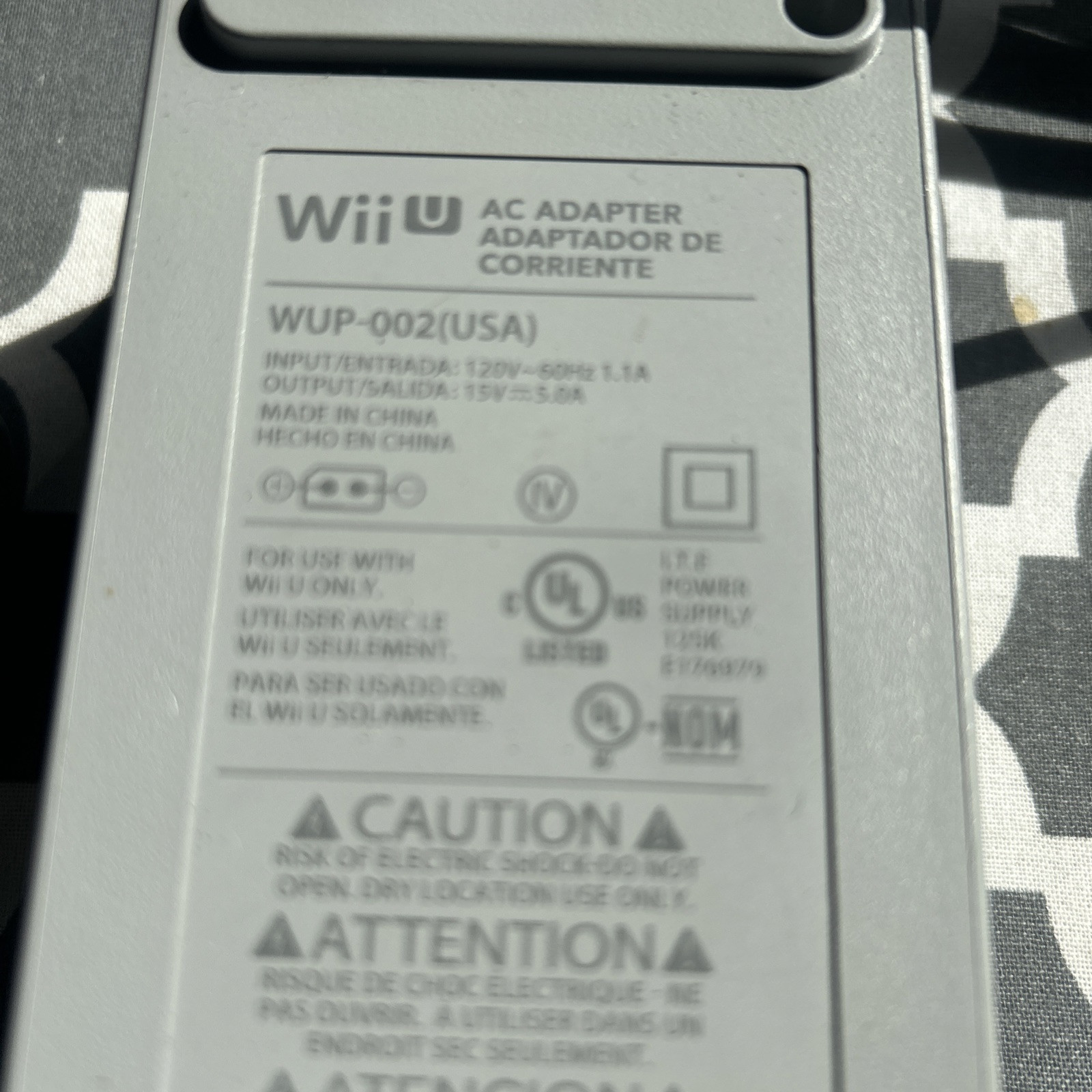 Wii U AC Adapter Power Supply WUP-002 for WUP-001 WUP-101 OEM OFFICIAL Read