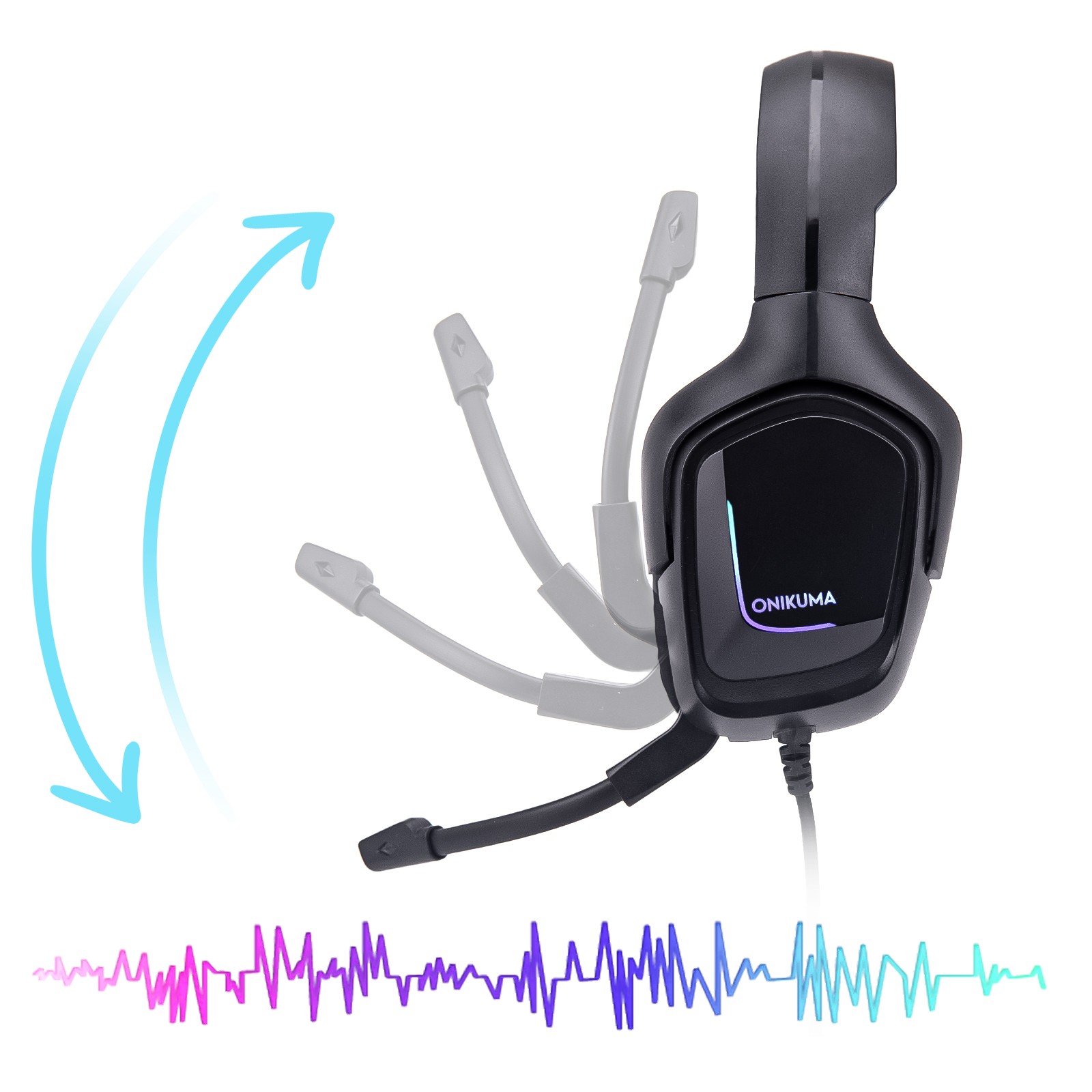 Gaming Headset Headphone w/ Noise Cancelling Mic for FPS RGB Linght 3.5mm jack