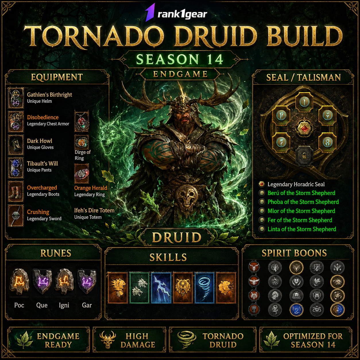 Diablo 4⚔️ Season 14⚔️Tornado Druid Build Endgame⚔️BEST BUILD ⚔️S+ TIER ⚔️