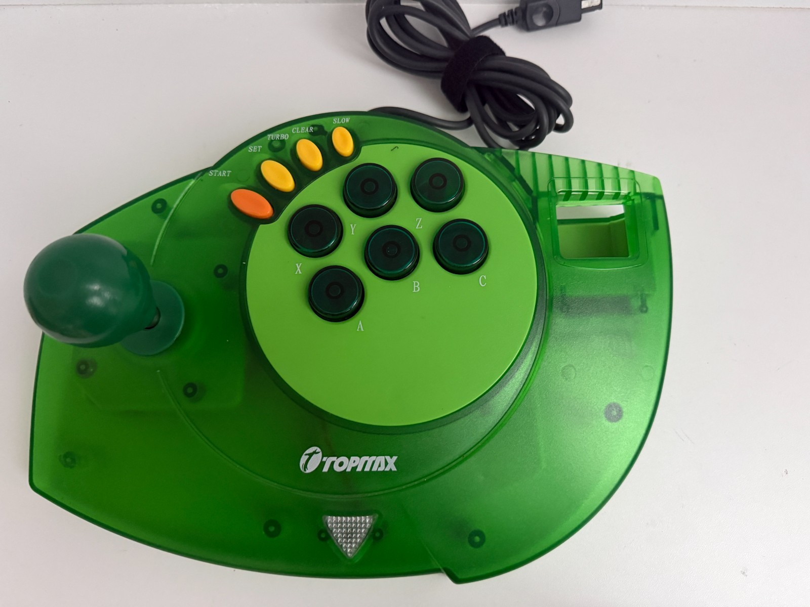 Topmax Sega Dreamcast Translucent Green Arcade Fight Stick Tested