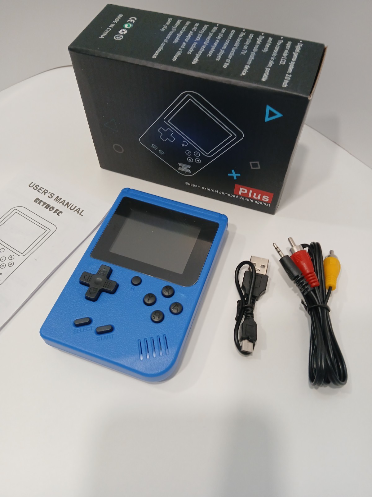 Game Box Plus Digital Game System /400 Built-In Retro Game (Color: Blue)