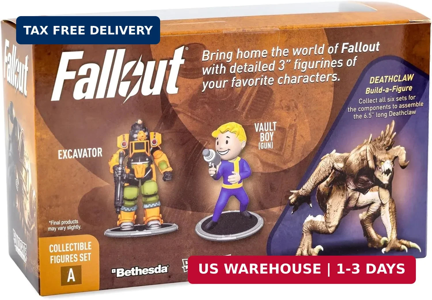 Toynk Fallout Excavator and Vault Boy (Gun) 3-Inch Mini Figure Set 2-Pack for Ad