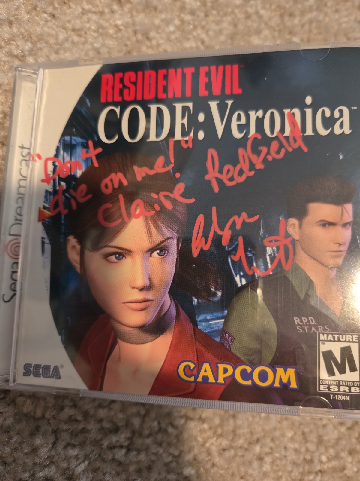 Resident Evil Code: Veronica – Sega Dreamcast – Signed By CLAIRE VA Alyson Court