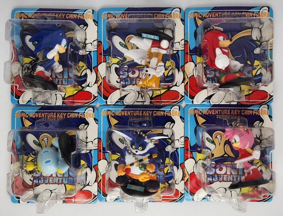 Sonic The Hedgehog Sonic Adventure 1998 Keychain Figure Full Set of 6 BRAND NEW