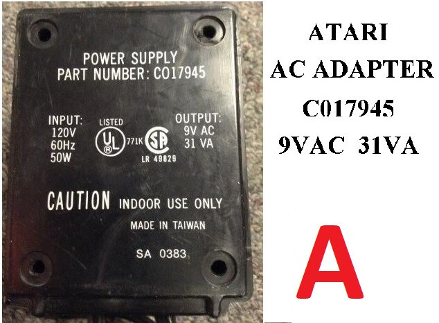ATARI AC Adapter CO17945, CO61515, CO61636, CO-70042-011, tested good