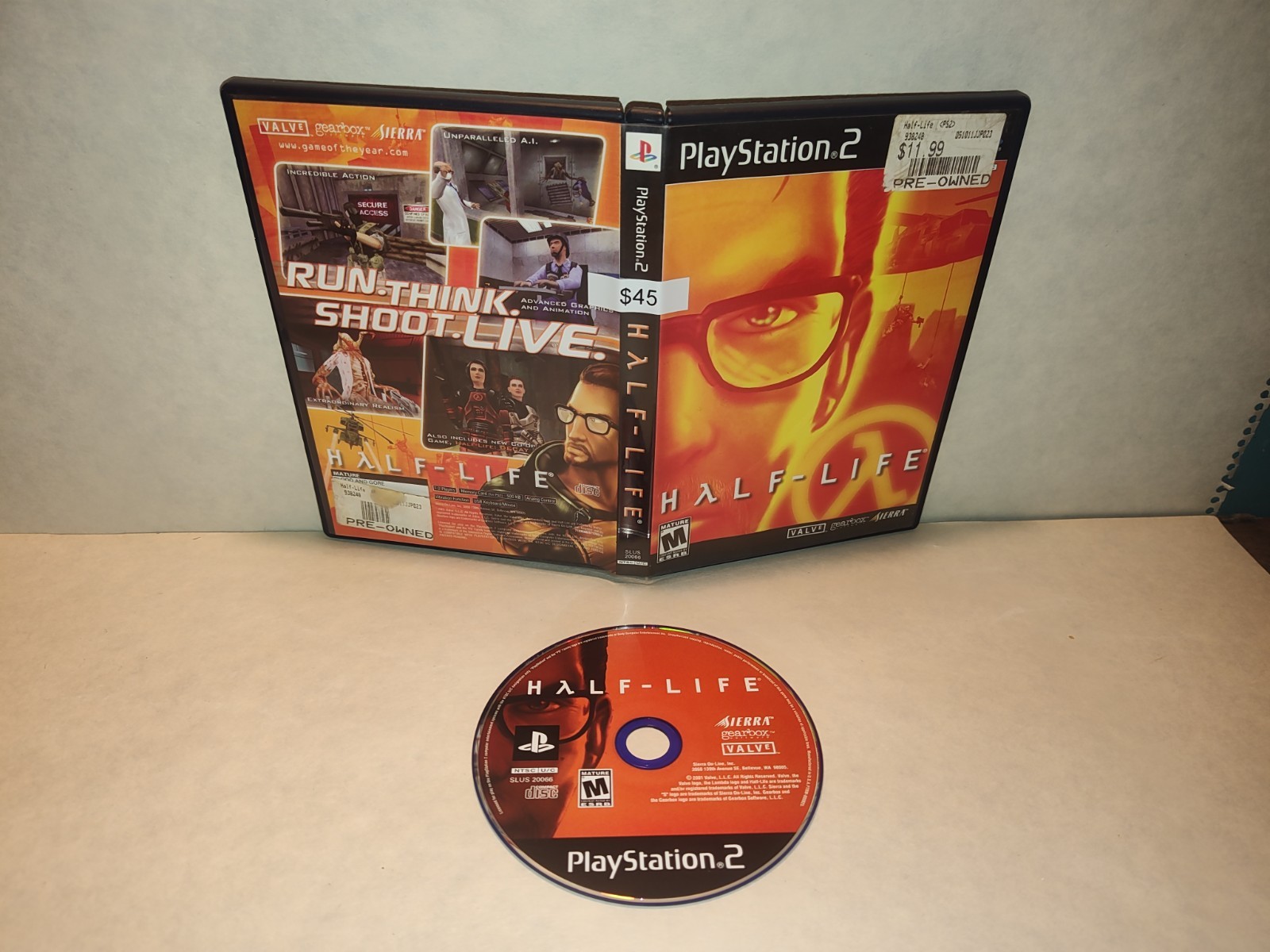 Half-Life (Sony PlayStation 2, 2001) No Manual Tested!