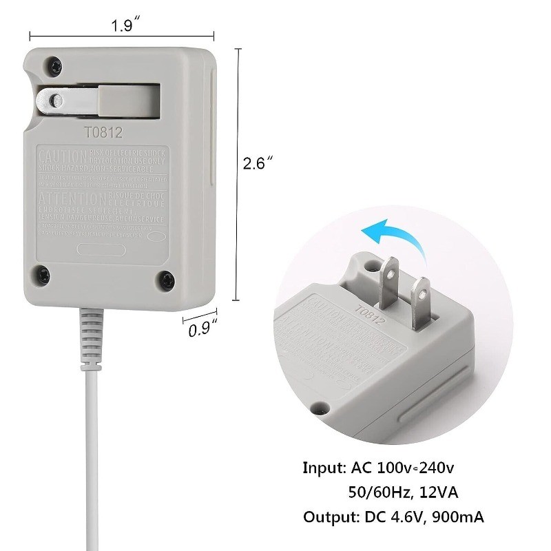 AC Adapter Home Wall Charger Cable Power Plug for Nintendo DSi/ 2DS/ 3DS/ DSi XL