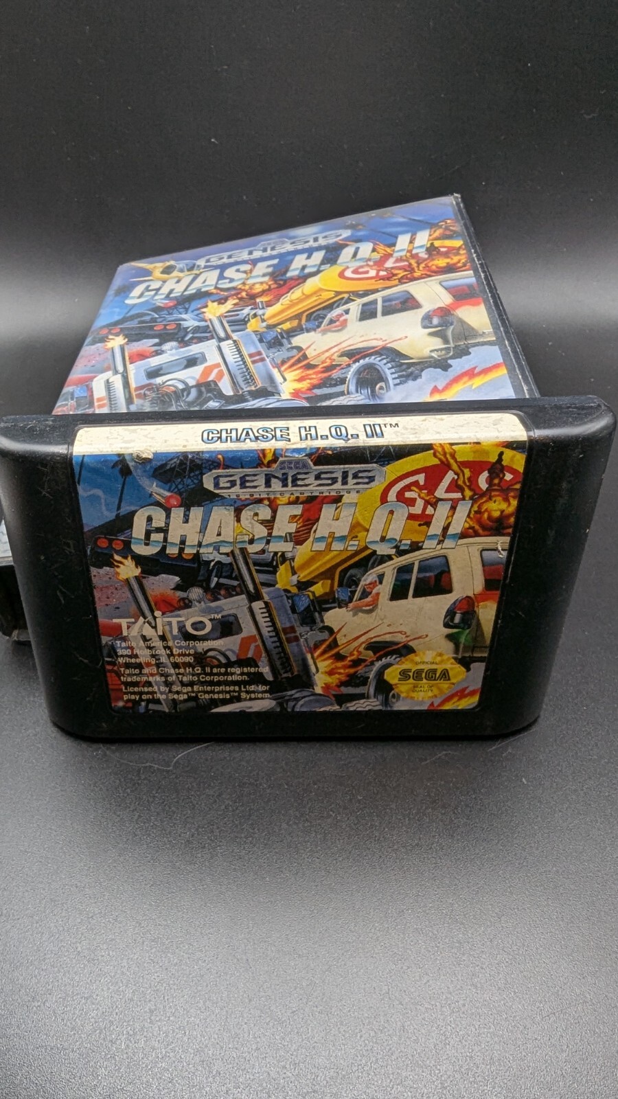 Chase H.Q. II (Chase HQ 2) (Sega Genesis, 1993) Authentic Game Cartridge + Case