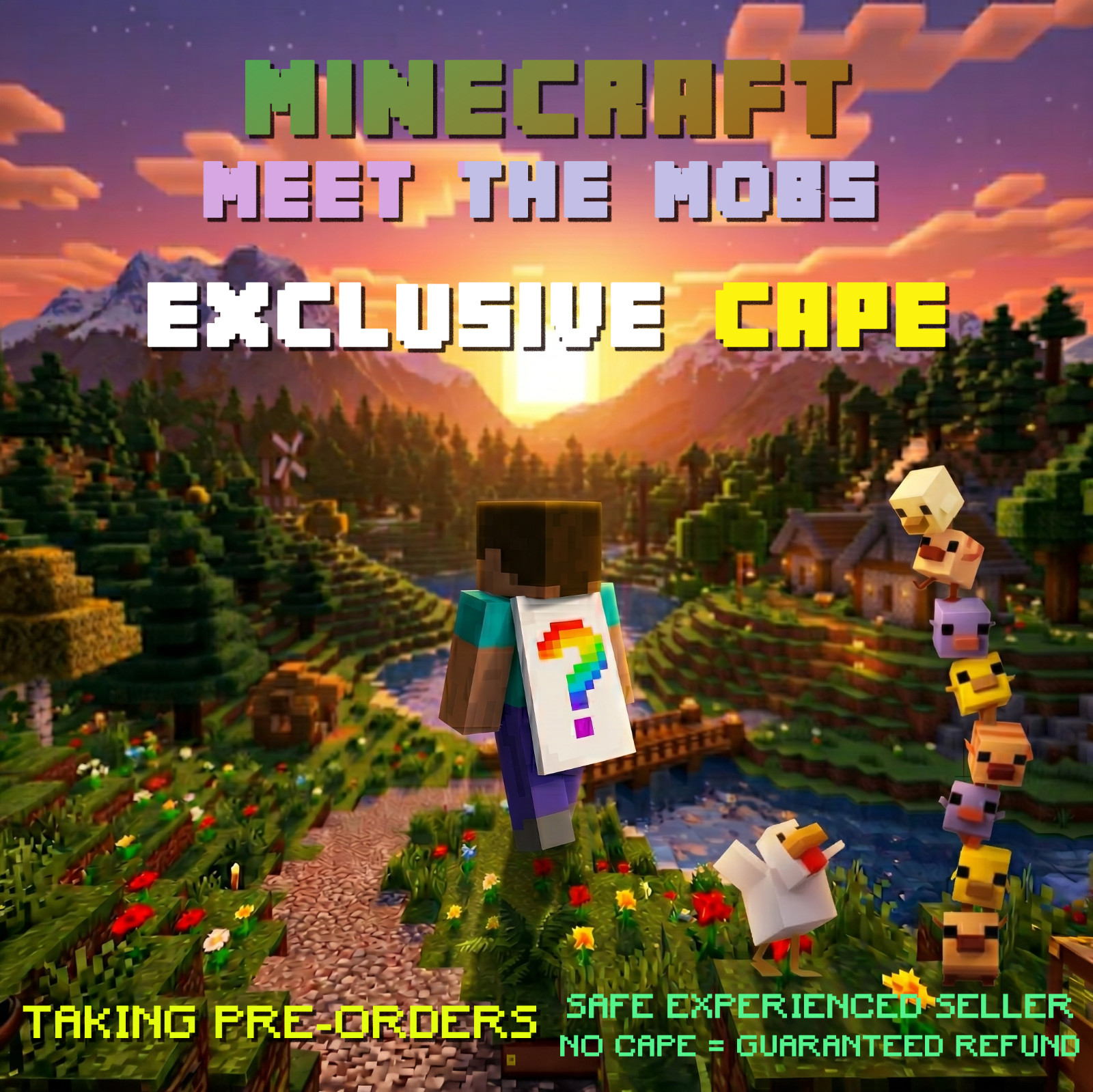 [ PREORDER] NEW Minecraft Meet the Mobs CAPE