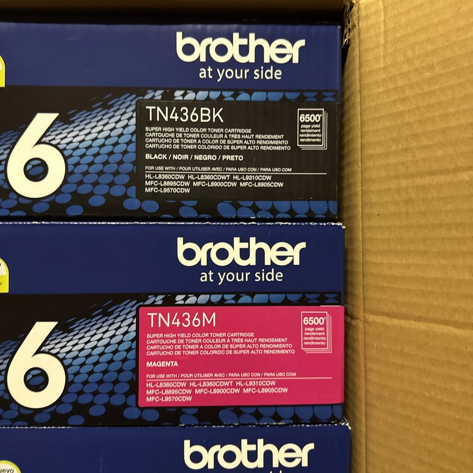 Brother TN-436 Toner Set Black Cyan Magenta Yellow Genuine OEM High Yield 4-Pack