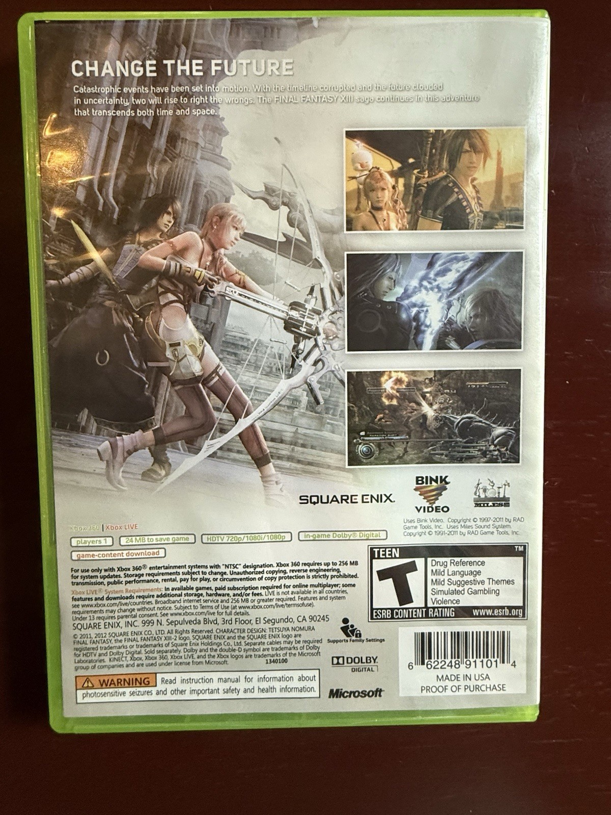 Final Fantasy XIII & XIII-2 Xbox 360 CIB + Collector’s Edition Strategy Guide Lo