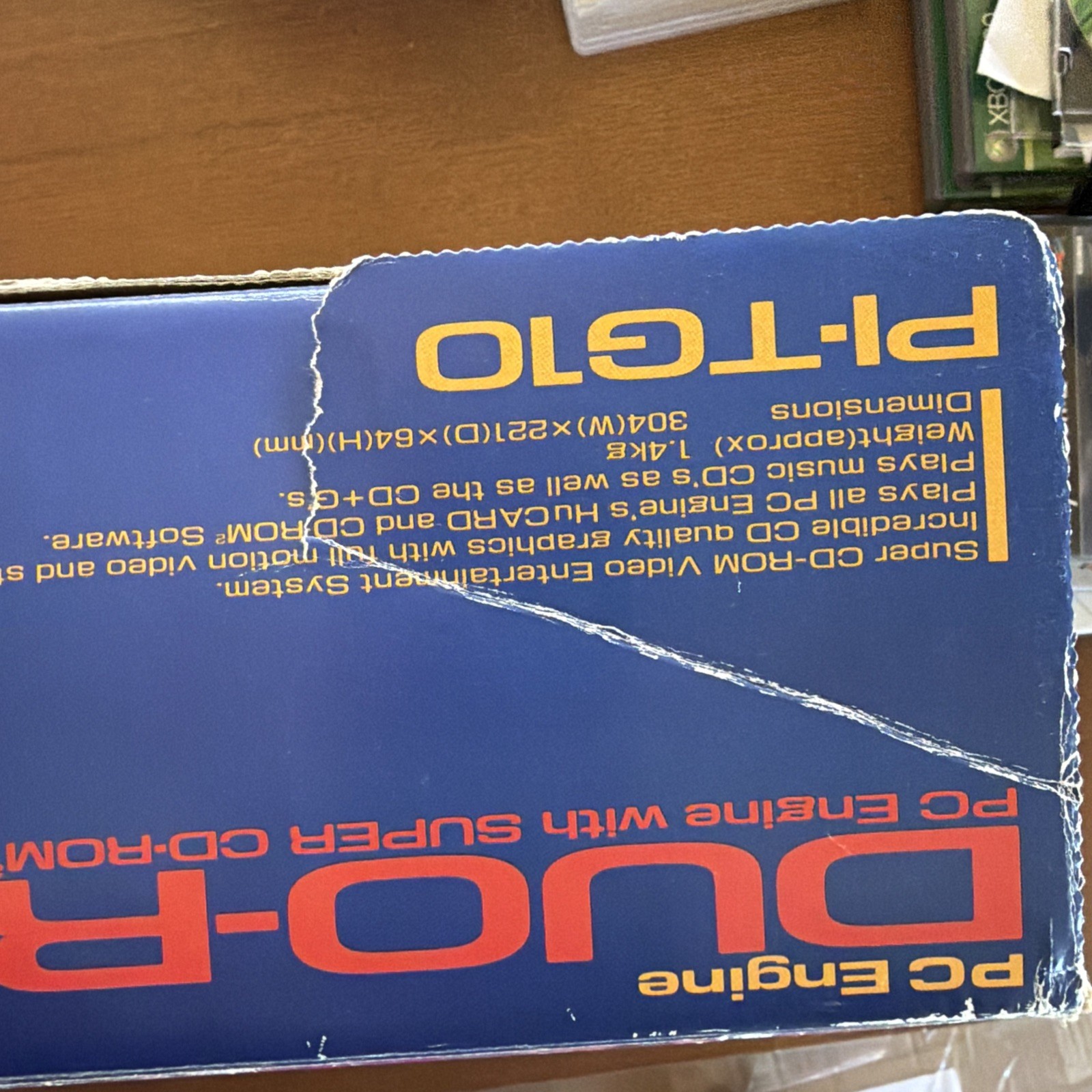 PC ENGINE DUO-R BOX AND MANUAL (NO SYSTEM), INCLUDES PACKING STYROFOAM