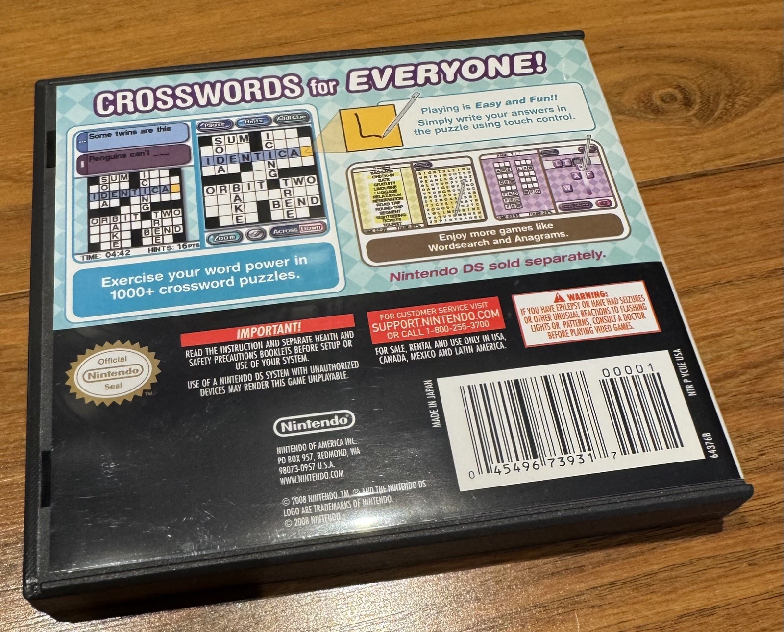 Crosswords DS Nintendo Video Game Complete w/ Manual CIB Tested Working PERFECT