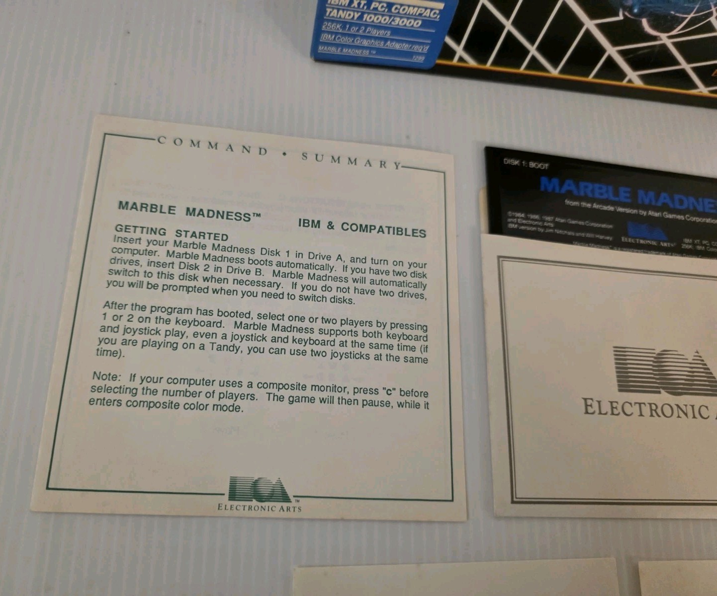 Marble Madness Commodore 64/128 C64 EA Big Box Complete w/ Disk & Manual