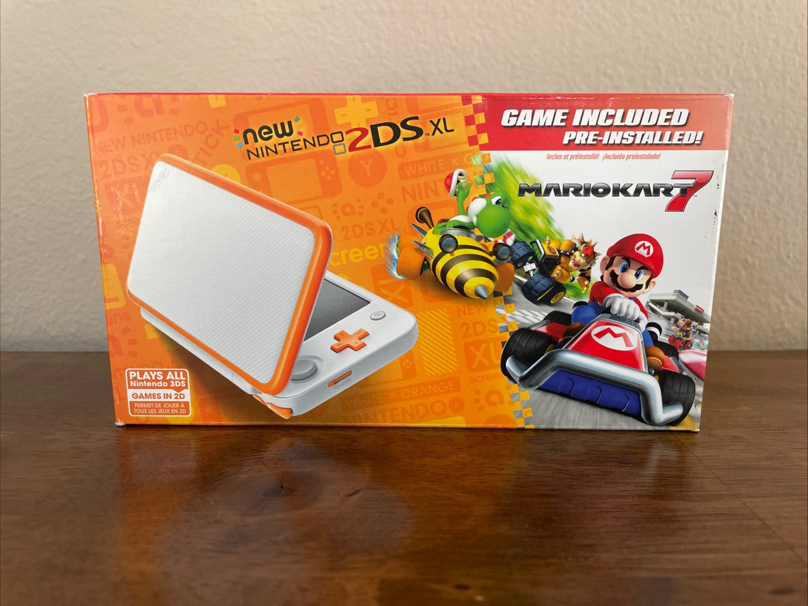 NEW Nintendo New 2DS XL Mariokart 7 edition (orange and white)
