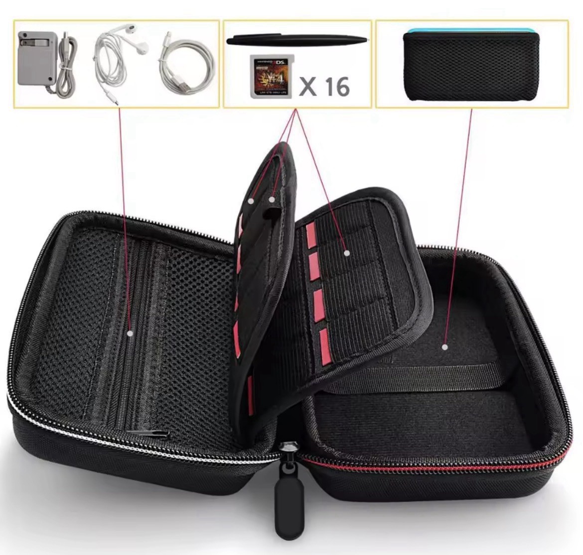 Hard Cover Protective Case for 3DS LL/XL Nintendo Carrying Case Soft Bag