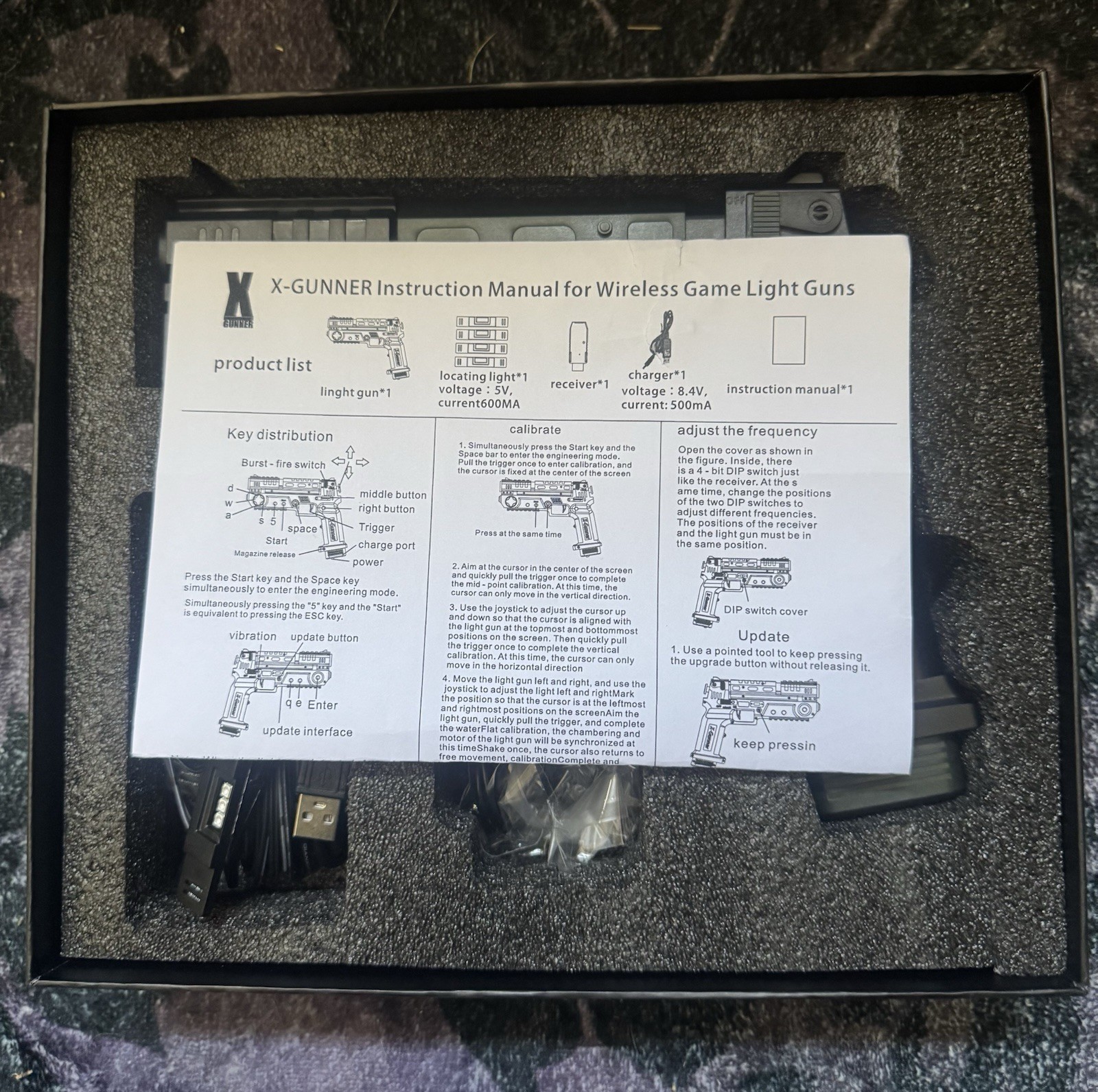 X-GUNNER 2.4G Wireless Light Gun for PC Arcade Mame Android Guncon. New In Box.