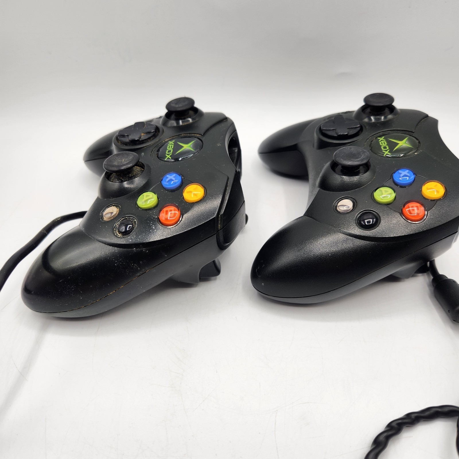 2 Original Xbox OEM S Type Black Controllers