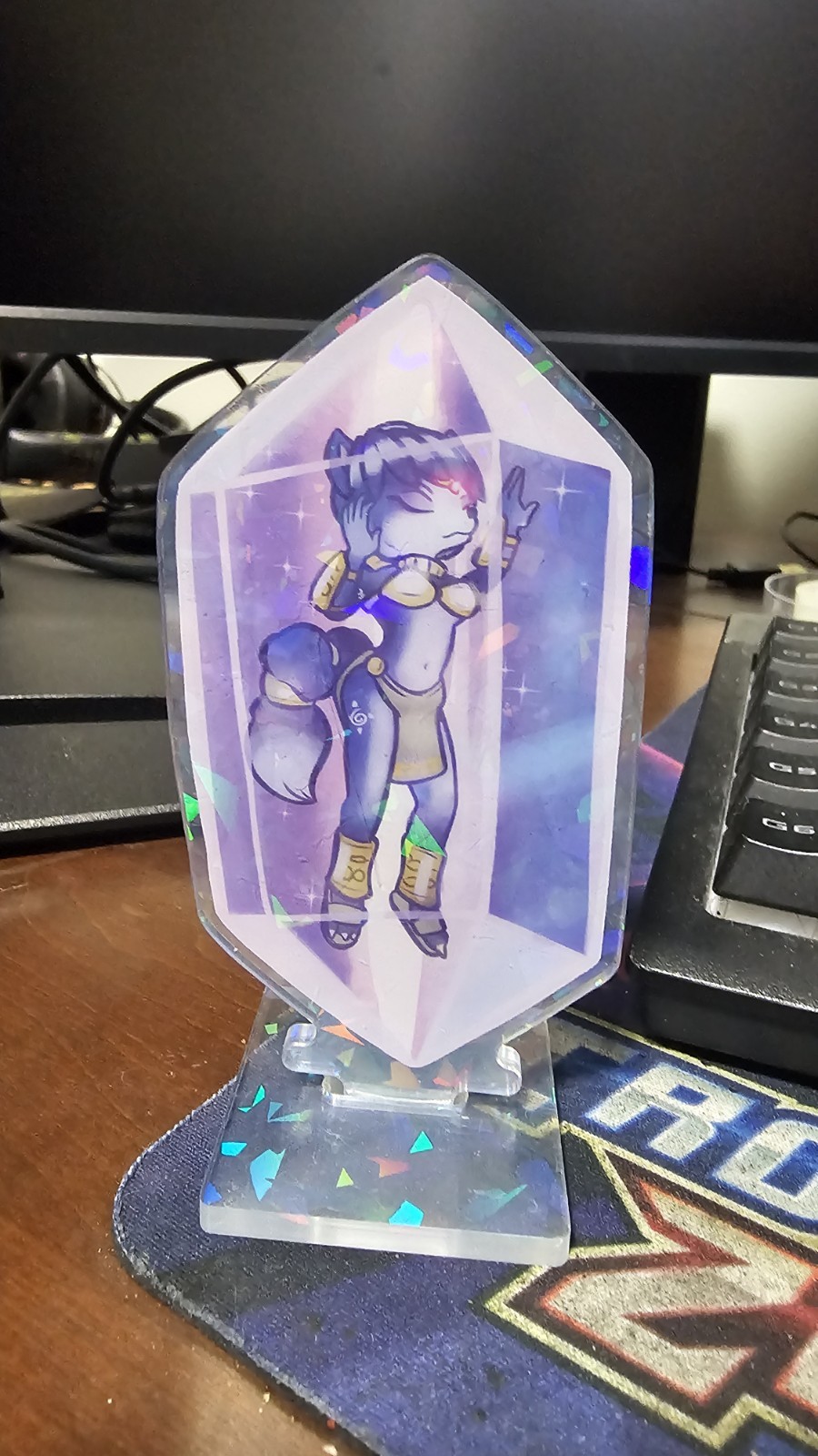 Krystal Starfox Adventures HOLOGRAPHIC Standee Crystal 4 Inch Decor Art
