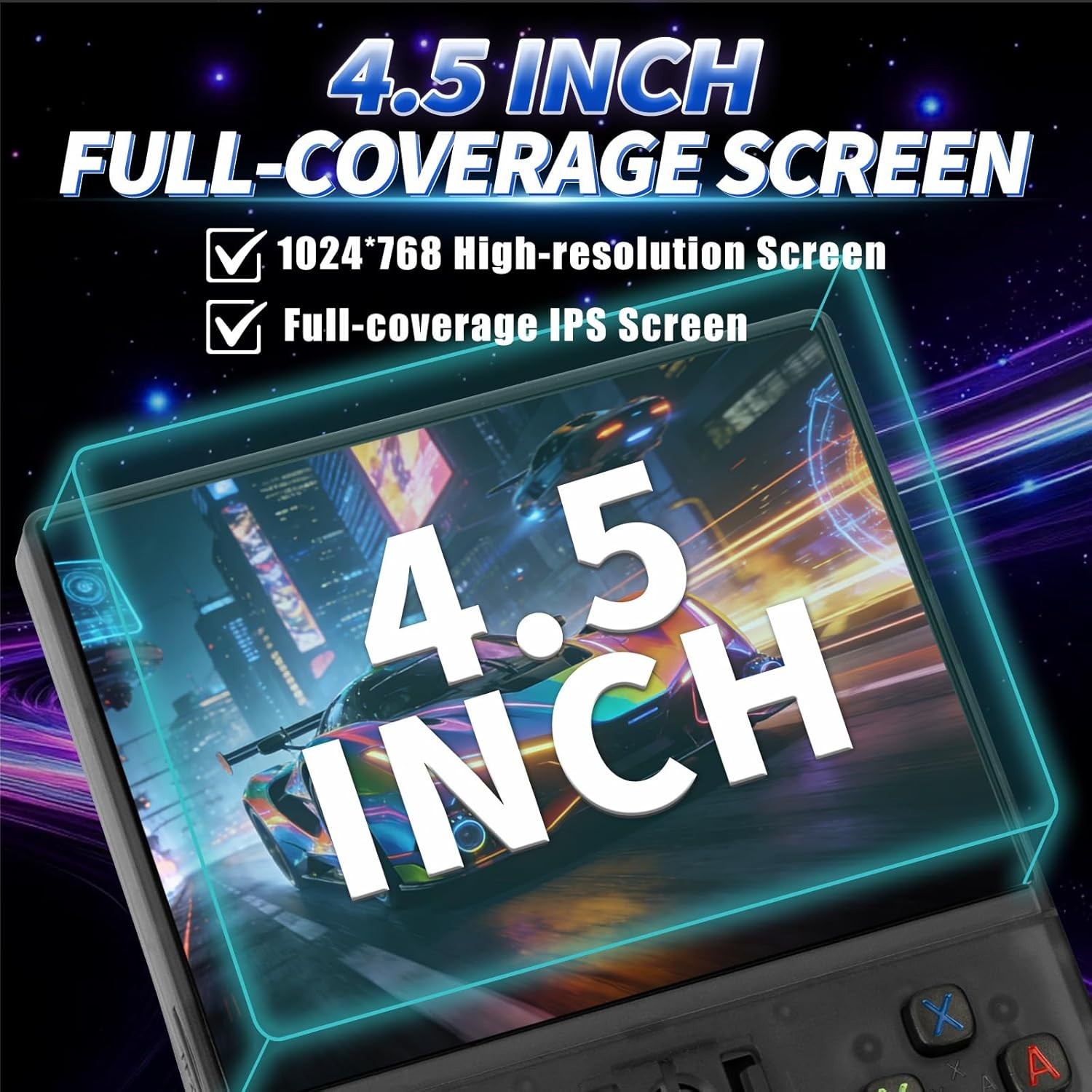 R36MAX Ⅱ Game Console – 4.5″ High-Def Screen, 18,000+ Classic Games in Black