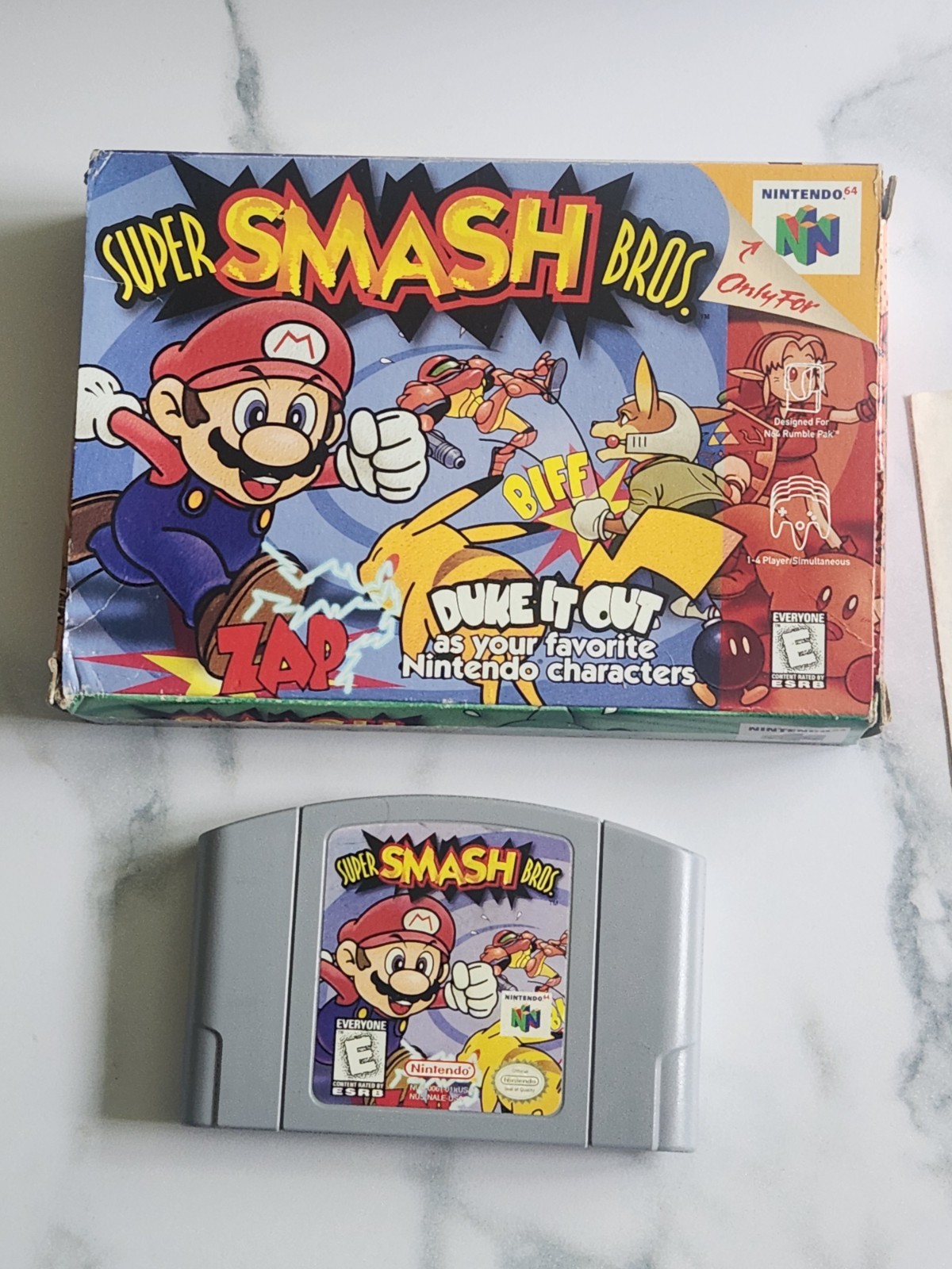 Super Smash Bros. CIB Complete. N64 Nintendo 64. Tested. Authentic. Very Good.