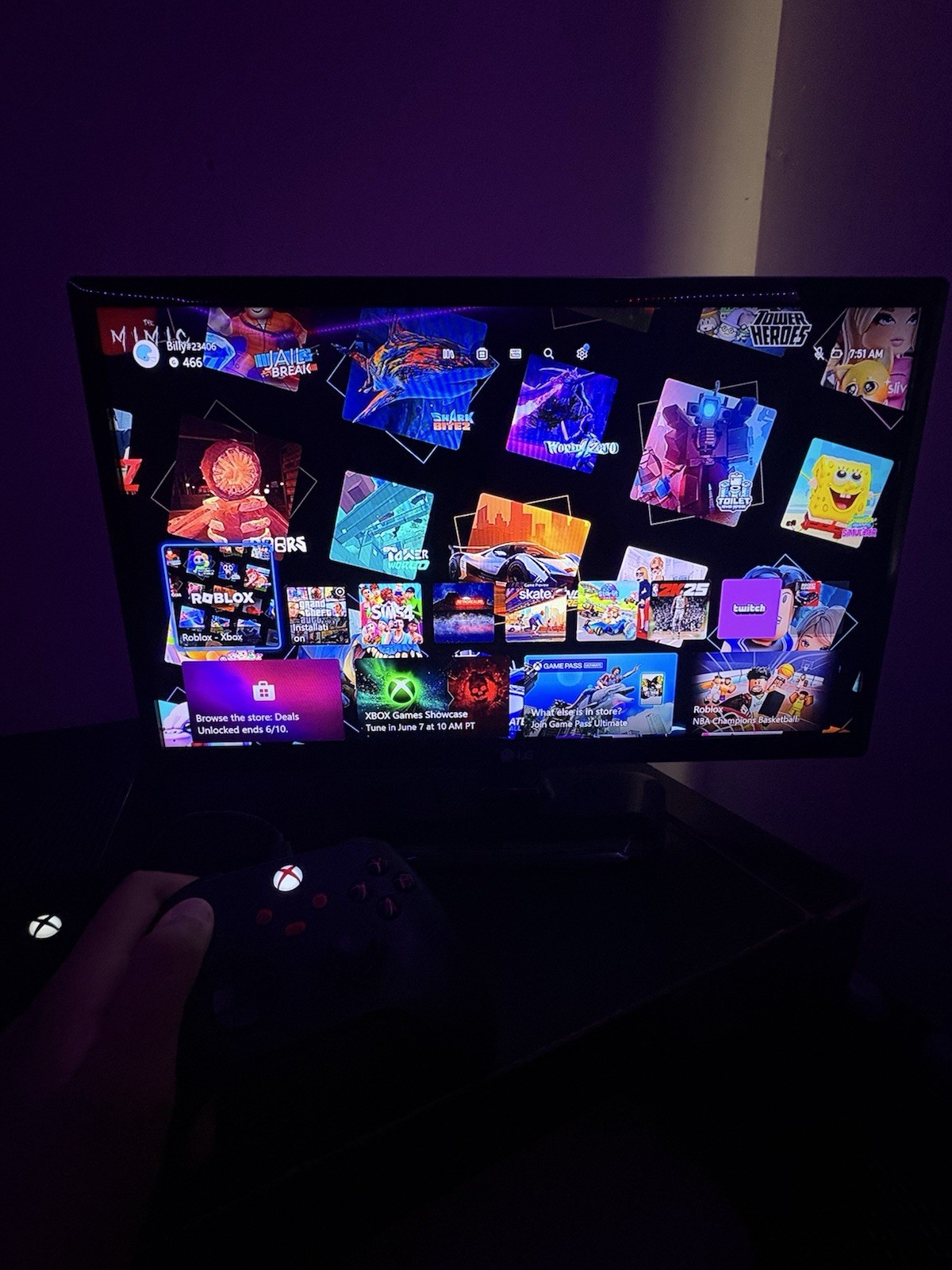 Microsoft Xbox One Home Console Purple Skin w/ Black/Red Button Controller Wi-Fi