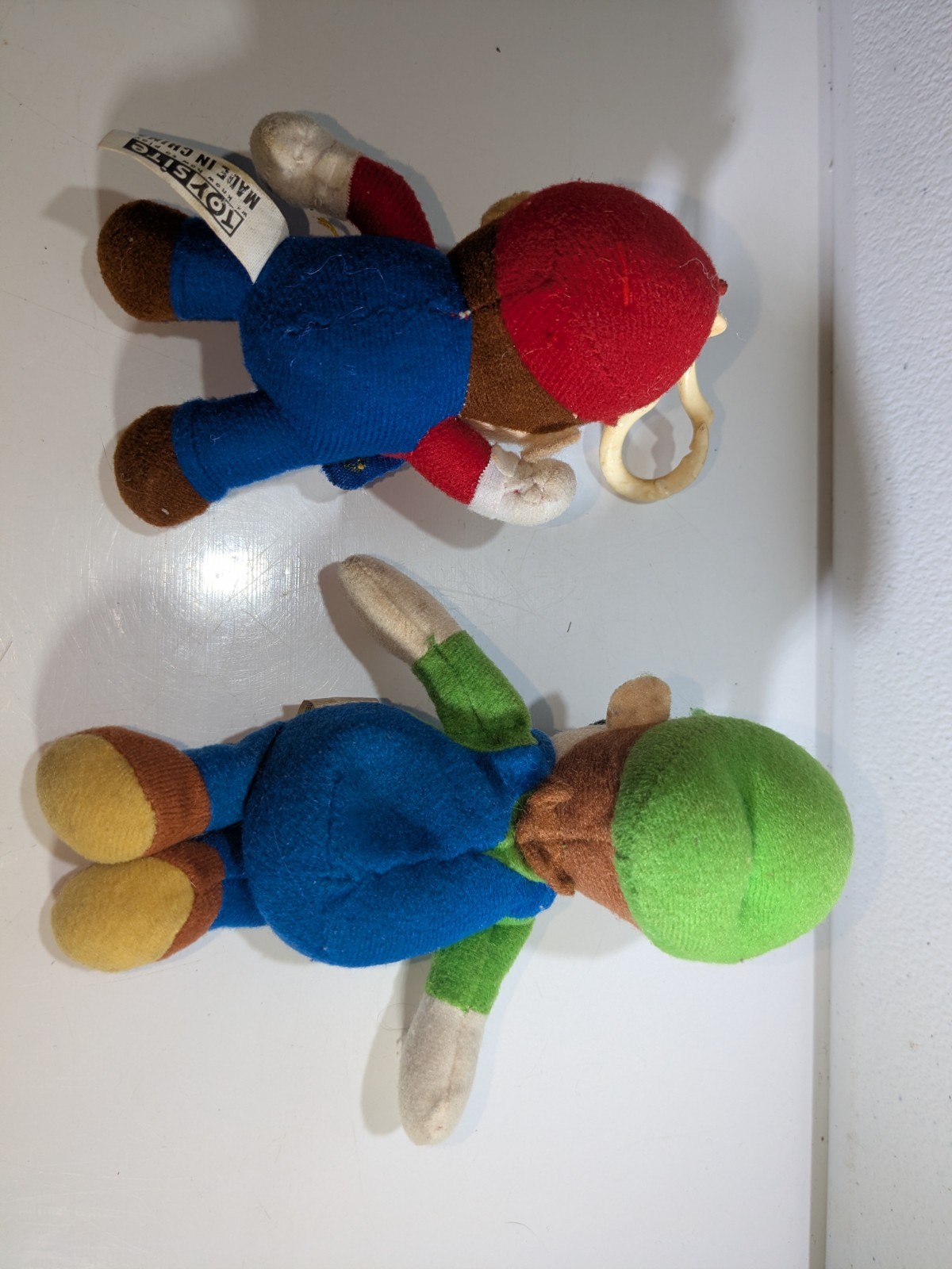 Toysite Mario Plush Keychain + Luigi BD&A Plush Both Issues Stains Dirty Wear