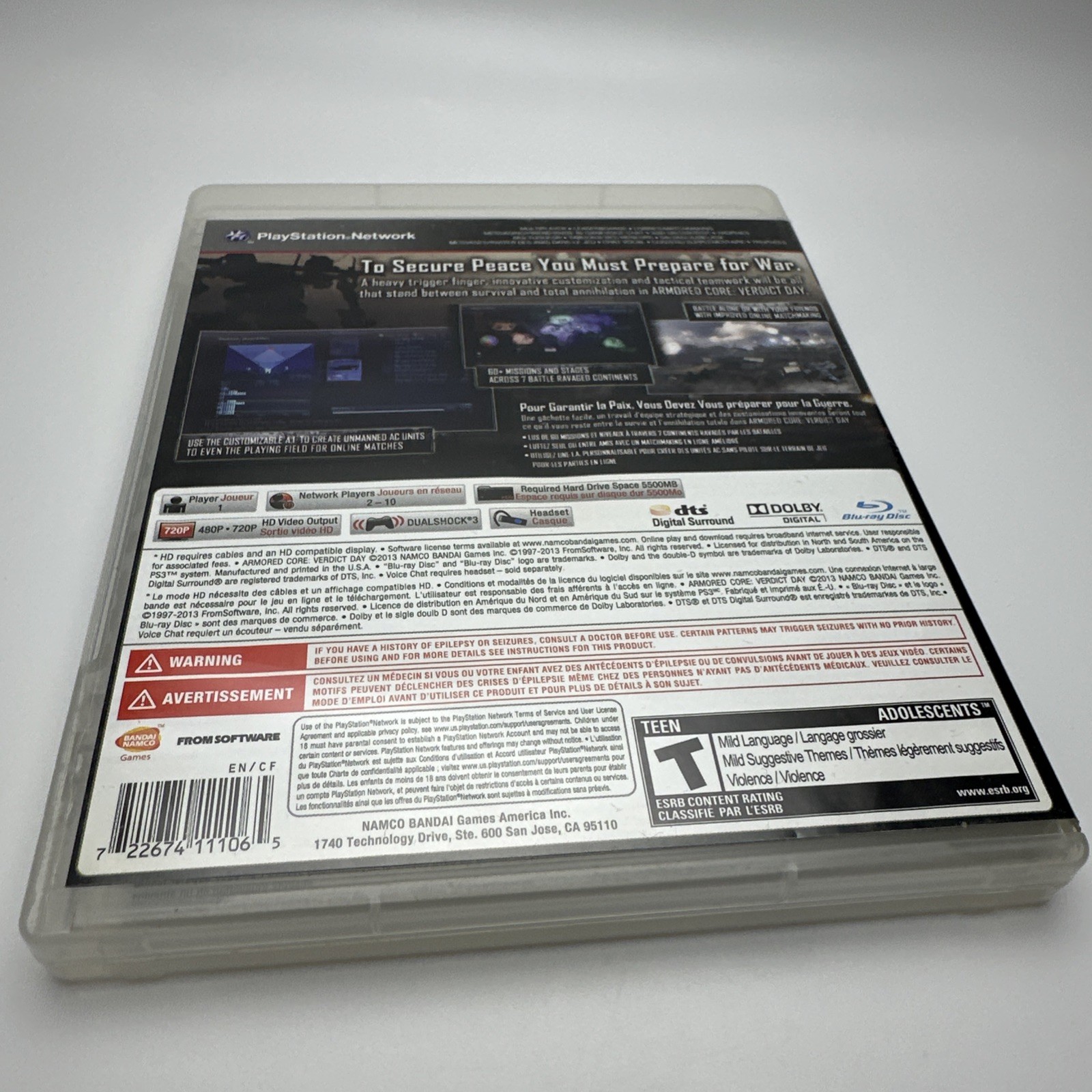 Armored Core Verdict Day PS3 NTSC-U *RARE* English Copy USA SELLER